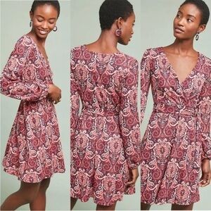 Anthropologie Maeve Paisley Belted Dress